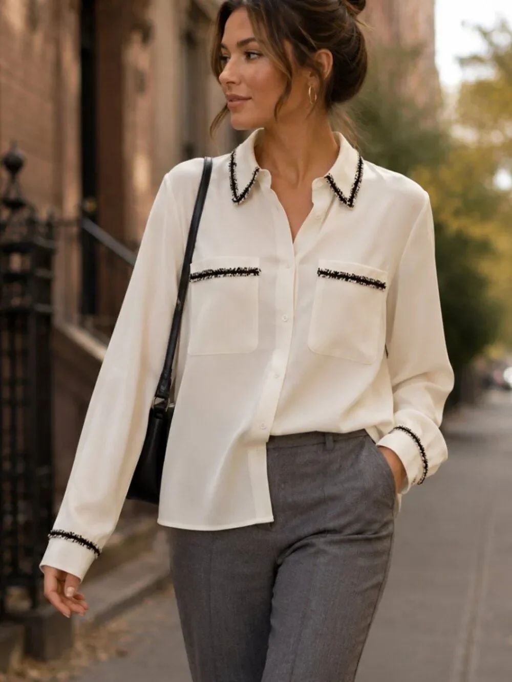 Zara Basic White Button down Blouse